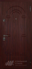 Входная дверь с декоративной панелью МДФ вишня в квартиру с отделкой МДФ ПВХ - фото